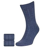 2 Pairs of Wool Blend Short Thermal Socks