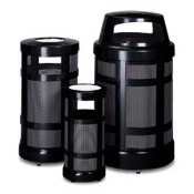 Ash Trash Receptacle, 5 Gallon, 2 Opening, 12x24, Black URIA51BK by United Receptacle