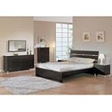 King Global Furniture USA Modern Camilla Sleigh Bed in Wenge