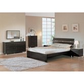 King Global Furniture USA Modern Camilla Sleigh Bed in Wenge