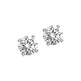 14kt. White Gold, 1 ct. tw. Diamond Solitaire Earrings