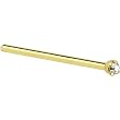 Solid 14KT Yellow Gold 1.5mm Genuine Diamond Straight Fishtail 3/4 - 18 Gauge