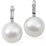 18K Palladium White Gold South Sea Cultured Pearl W/Diamond Earring