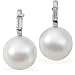 Clevereve's 18K Palladium White Gold Pair 1 5 Ct Tw 11mm Fine Rd South Sea Cultured Pearl W Diamond Earring