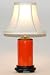 Small Traditional Orange Porcelain Accent Table Lamp