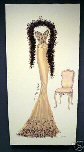 Canvas boudoir Print - cream evening gown