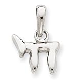 14k White Gold Chai (Life) Pendant