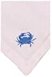 100% White Cotton Hand Embroidered Blue Crab Napkin 22" X 22" Set / 4