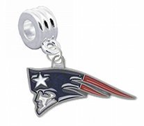 New England Patriots Charm with Connector - Universal European Slide On Charm - "Classic & Original Style" Perfect For Bracelets, Necklaces, & DIY Jewelry