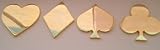 Set of 4 Gold Colored Poker Weights - Heart/Spade/Diamond/Club