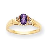 14k .02ct Diamond and Amethyst Birthstone Ring - JewelryWeb