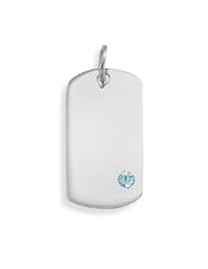March Birthstone Engravable Pendant