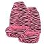 Set of 2 Universal-Fit Animal Print Front Bucket SUV Truck Seat Cover w/ Arm Rest Opening - Zebra Pink