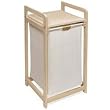 Natural Wood and Canvas Clothes Hamper