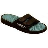 Acu-Life Massage Sandals Massage Sandals Black/Teal with Velcro M7/W8