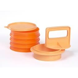 Tupperware Large Hamburger Press and Freezer Set Orange by Tupperware