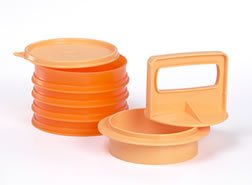 Tupperware Hamburger Press and Freezer Set Chili Red by Hamburger Presses