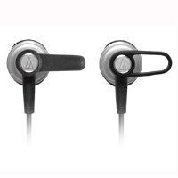 Audio Technica CK6W In-ear Headphones with 10.7mm Rare-earth Drivers, Loop Support Design and Interchangeable loop supports, Silver
