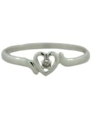 14k White Gold Diamond Childrens Ring