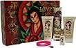 ED HARDY LOVE & LUCK by Christian Audigier Gift Set for WOMEN: SET-EAU DE PARFUM SPRAY 3.4 OZ & BODY LOTION 3 OZ & SHOWER GEL 3 OZ & EAU DE PARFUM SPRAY .25 OZ MINI & RUBBER BRACELET