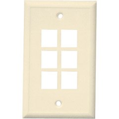 CHANNEL VISION 10-J-6GA 6 Jack Almond Gang Plates (10-pack)