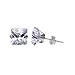 Nickel Free 4mm Princess Cut Clear Cubic Zirconia .925 Sterling Silver Post Stud Earrings