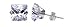 Sterling Silver 4 MM Princess Cut Clear Cubic Zirconia Stud Post Earrings