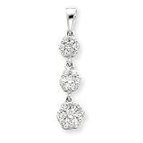 14k White Gold Fancy 3-Stone Diamond Pendant