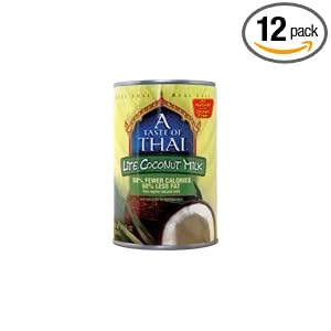 Taste of  Thai Lite Coconut Milk, 13.5000-Ounce (Pack of 12)