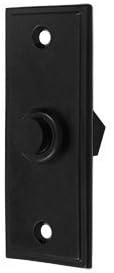 Solid Brass Rectangular Contemporary Bell Button (Paint Black) by Deltana Enterprises