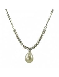 Sterling silver 9-9.5mm freshwater cultured pearl necklace, 17" Sparkle collection.
