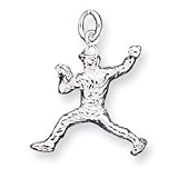 Sterling Silver Baseball Pitcher Charm