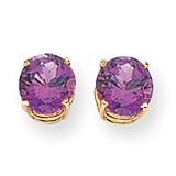 14k 7mm Amethyst Earrings