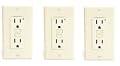 GS15-LA3 15A-125V Tamper Resistant White GFCI Receptacle with Faceplate - 3 Pack Light Almond