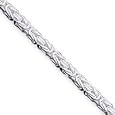 Sterling Silver 3.25mm Byzantine Chain Necklace - 20 Inch - Lobster Claw