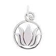 Round Lotus Flower Pendant in Sterling Silver, #8432