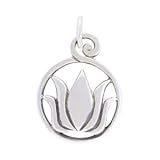 Round Lotus Flower Pendant in Sterling Silver, #8432