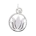 Round Lotus Flower Pendant in Sterling Silver, #8432