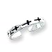 Sterling Silver Antiqued Crosses Toe Ring