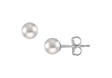 Akoya Cultured Pearl Stud Earrings : 14K White Gold 5 MM