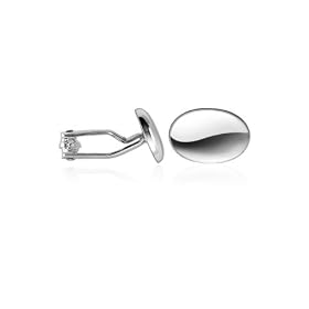 Forzieri Polished Sterling Silver Oval Cuff Links