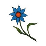 Blue Flower Temporary Tattoo 2x2