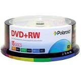 Polaroid PRDVDPRW15S DVD+RW 4.7GB 120-Minute 4x Rewritable DVD Disc, 15-Pack Spindle