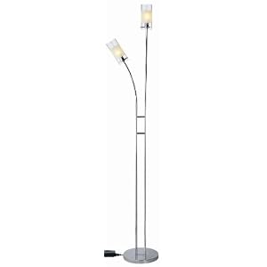 2-Light Floor Lamp - Chrome