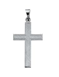 Elegant Cotised Cross in Solid 14 Karat White Gold 22.00X14.00 MM