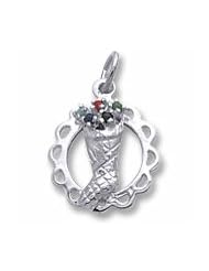 Rembrandt Charms, Christmas Stocking Charm in Solid Sterling Silver or Gold