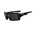 Oakley 03-570 Eyepatch Sunglasses Polished Black Frame With Warm Grey Lens