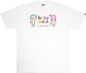 Size【L】A BATHING APE(エイプ) MILO(マイロ) マルチロゴマイロ＆リサT 白【白】【新品】