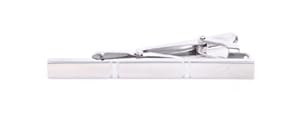 Enigma Silver Rectangular Tie Clip with Gift Box