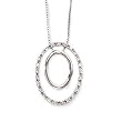 14k White Gold & Diamond Double Circle Pendant on 18" Necklace (0.20ctw)